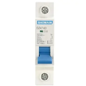 BAOMAIN 32A 1P C32 400VAC Circuit Breaker for Home/Business Load Centers