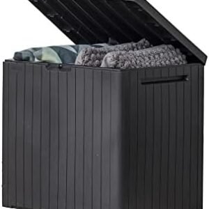 Keter City 30 Gal Outdoor Storage Box and Patio Side Table