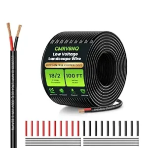 18 Gauge 2 Conductor Pure Copper Low Voltage Electrical Wire, 100FT