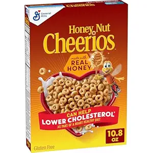 Cheerios Honey Nut Breakfast Cereal, Heart Healthy, Gluten Free, 10.8 oz