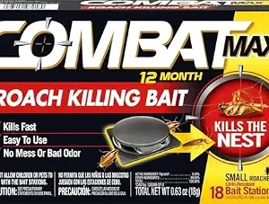 Combat Max 12 Month Roach Killing Bait, Small Roaches, Kill Nest, 18 Count