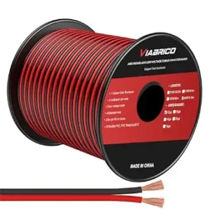 VIABRICO 12Gauge 50FT Electrical Wire Cable 2 Conductors Red Black Hookup LED Lighting Strips Flexible Extension Cord 12AWG Copper Clad Aluminum 12V/24V DC