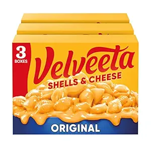 Velveeta Shells and Cheese Mac and Cheese Dinner, 3 Boxes, Original, 12 oz