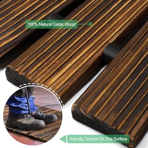 RELIANCER 8' Wooden Garden Pathway,Outdoor Roll Out Cedar Straight Walkway,Patio Path Decorative Garden Boardwalk Walkways,Weather-Resistant Roll Up Beach Wood Road Floor,Wedding Party Pathways - Image 6
