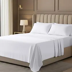 Utopia Bedding King Size 4pc Bed Sheet Set for Hotel, Resort, Motel, White