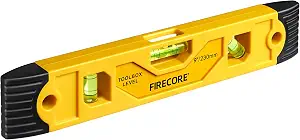 Torpedo Level Magnetic, Firecore 9 Inch Shockproof Small Leveler Tool with 3 Bubble Spirit Level 45 90 180 Degree, Construction Levelers for Hanging Pictures Install Shelf Home Renovation
