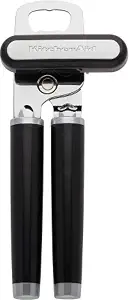 KitchenAid Classic Multifunction Can Opener and Bottle Opener Easy to Use, Razor Sharp Stainless Steel Cutting Wheel, Soft Ergonomic Handles, Black