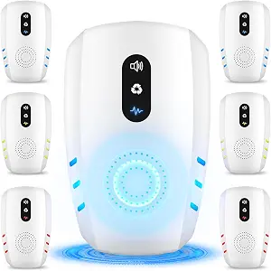 2026 Upgraded Ultrasonic Indoor Pest Repeller, 3-Mode Mouse Traps, 6 Pack