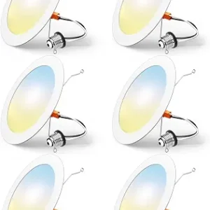 FREELICHT 6 Pack Retrofit LED Recessed Lighting 6 Inch, 5CCT, White
