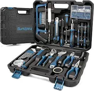 Sundpey 148 Pcs Portable Basic Hand Repair Home Tool Kit Set with Case Blue