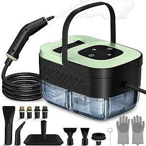 Steam Cleaner, Portable Steamer for Cleaning with 16pcs Accessories, 6-Level Adjustable and 15s Heat-Up, Handheld Steam Cleaner for Home, Tile, Dirt, Grout, Grease, Car Detailing