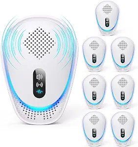 2026 Fooxem Upgraded Ultrasonic Pest Repeller, 7 Pack Plug-in Indoor Device with 3 Adjustable Modes for Mouse, Roaches, Spiders, Ants and Mosquitoes, Home Use