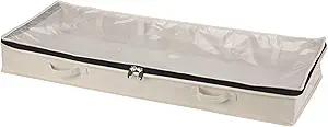 Household Essentials Cedarline Under Bed Storage Bag with Heavy‑Duty Cotton Canvas and Durable 3‑Sided Zipper, Natural Finish