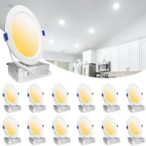 LTBLIGHT 6 inch 16W 1800LM Dimmable LED Recessed Lighting 5000K 12-Pack