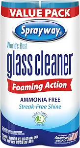 Sprayway Glass Cleaner Foaming Aerosol Spray, 19oz, Pack of 2 | Ammonia-Free, Streakless, Fast-Acting | Cleans & Polishes Glass Surfaces | Fresh Scent, Removes Fingerprints, Dust, Dirt, Smoke Film