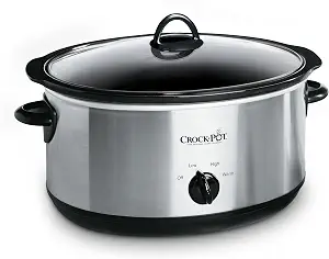 Crock-Pot 7-Quart Manual Slow Cooker, Family Size Serves 8+ People & Fits 6-lb Roast, Removable Stoneware with Warming Setting, Dishwasher Safe for Easy Cleanup, Stainless Steel