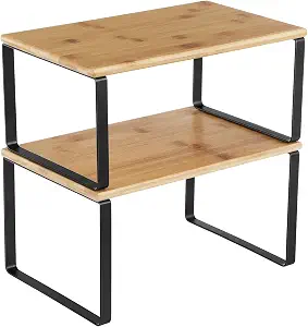 SONGMICS Cabinet Organizer Shelf, Set of 2 Spice Rack, Kitchen Storage