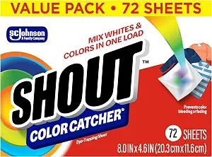 Shout Color Catcher Dye-Trapping Laundry Sheets, 72 Count, (1-Pack)