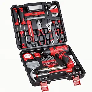 8V Cordless Drill Set, 132-Piece Home Tool Set for DIY & Home Improvement