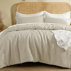 David's Home Summer Waffle Weave Comforter Set, California King Linen